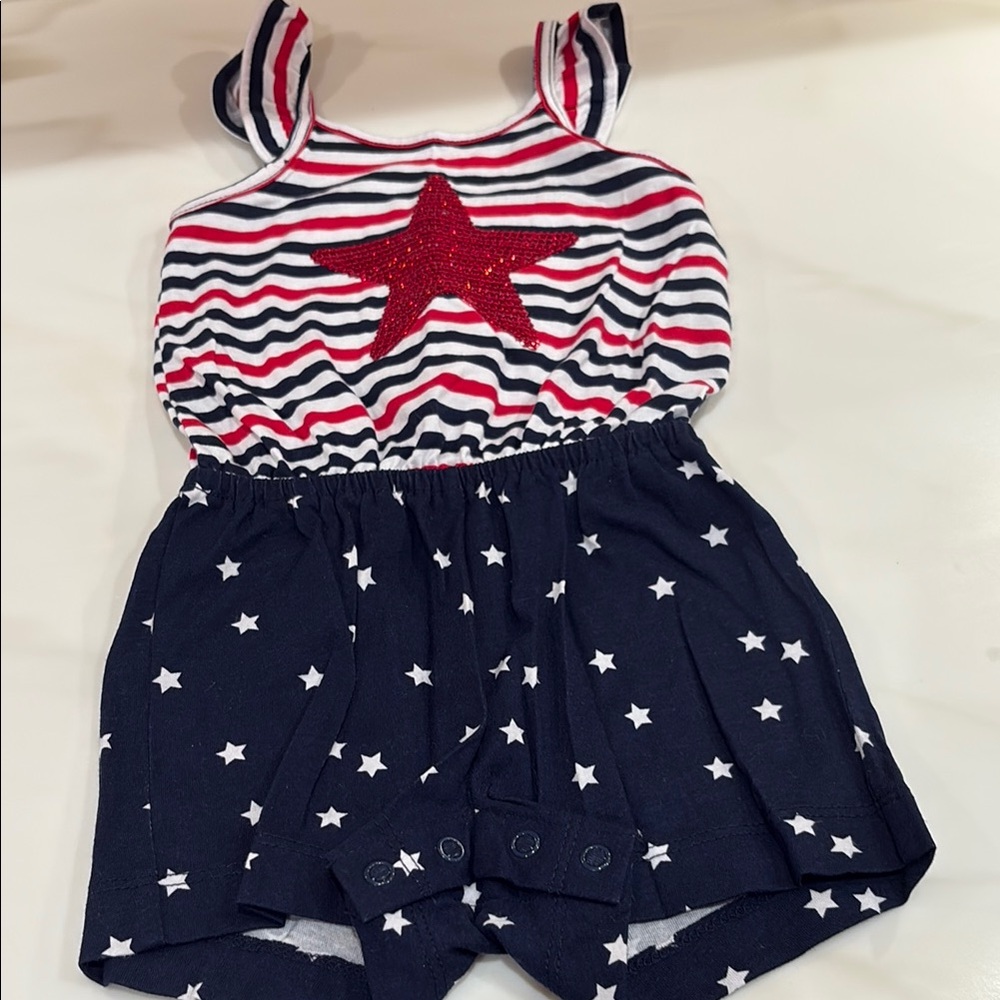 The Children's Place Blue and White Star Print Jumpsuit